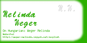 melinda weger business card